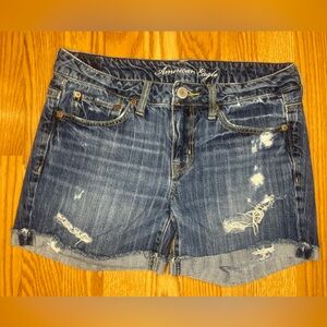 American Eagle distressed denim/ blue jean cut-off shorts
